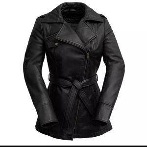 Whet Blu Leather Trench Coat